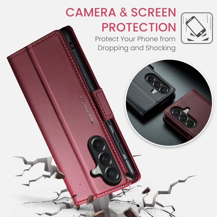 For Galaxy A57 5G CaseMe 023 Butterfly Buckle Litchi Texture RFID Anti-theft Leather Phone Case