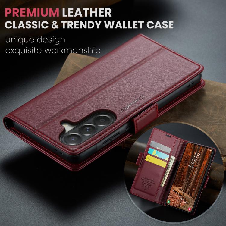 For Galaxy A57 5G CaseMe 023 Butterfly Buckle Litchi Texture RFID Anti-theft Leather Phone Case