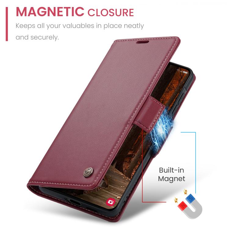 For Galaxy A57 5G CaseMe 023 Butterfly Buckle Litchi Texture RFID Anti-theft Leather Phone Case