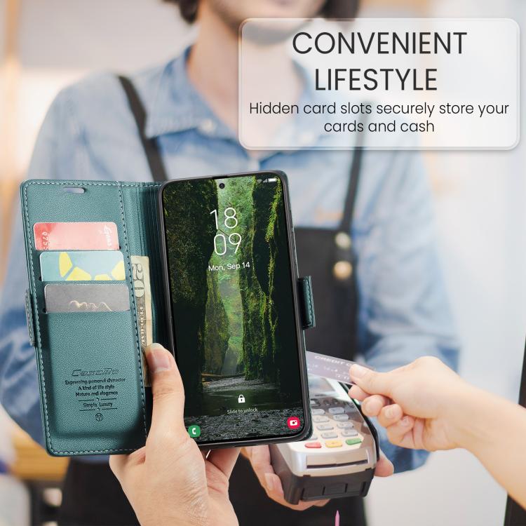 For Galaxy A57 5G CaseMe 023 Butterfly Buckle Litchi Texture RFID Anti-theft Leather Phone Case