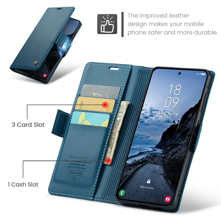 For Galaxy A57 5G CaseMe 023 Butterfly Buckle Litchi Texture RFID Anti-theft Leather Phone Case