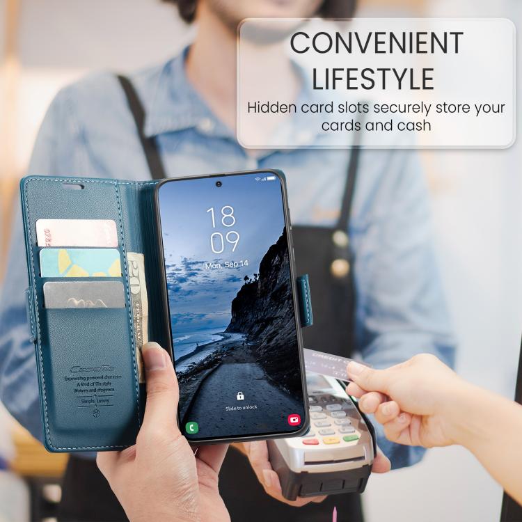 For Galaxy A57 5G CaseMe 023 Butterfly Buckle Litchi Texture RFID Anti-theft Leather Phone Case