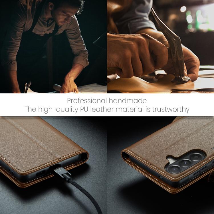 For Galaxy A57 5G CaseMe 023 Butterfly Buckle Litchi Texture RFID Anti-theft Leather Phone Case