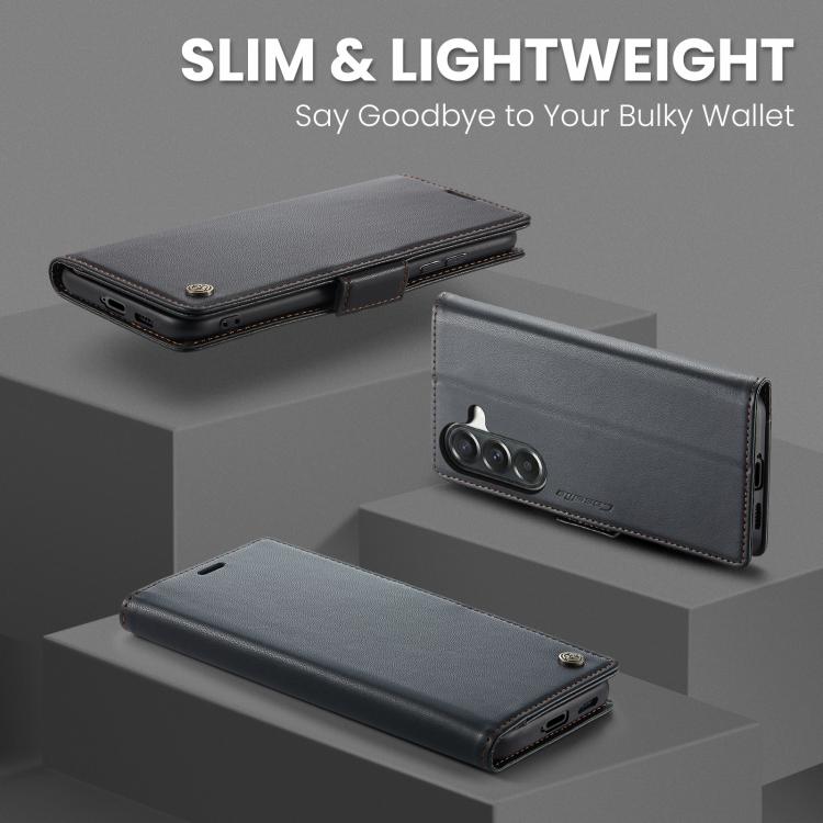 For Galaxy A57 5G CaseMe 023 Butterfly Buckle Litchi Texture RFID Anti-theft Leather Phone Case