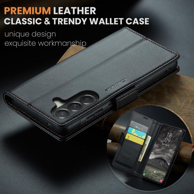For Galaxy A57 5G CaseMe 023 Butterfly Buckle Litchi Texture RFID Anti-theft Leather Phone Case