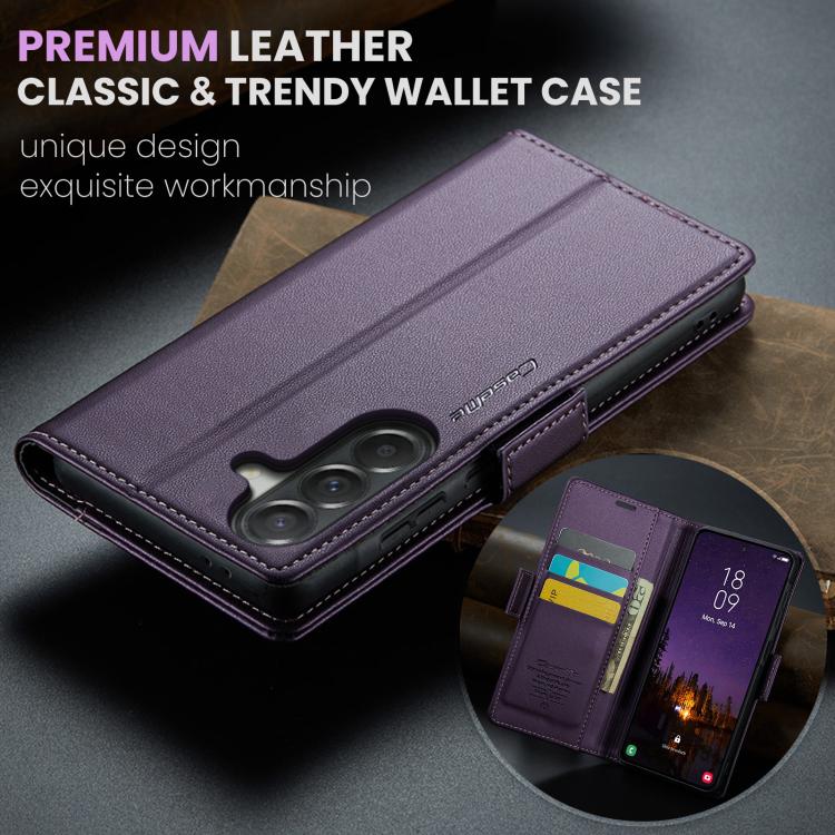 For Galaxy A57 5G CaseMe 023 Butterfly Buckle Litchi Texture RFID Anti-theft Leather Phone Case