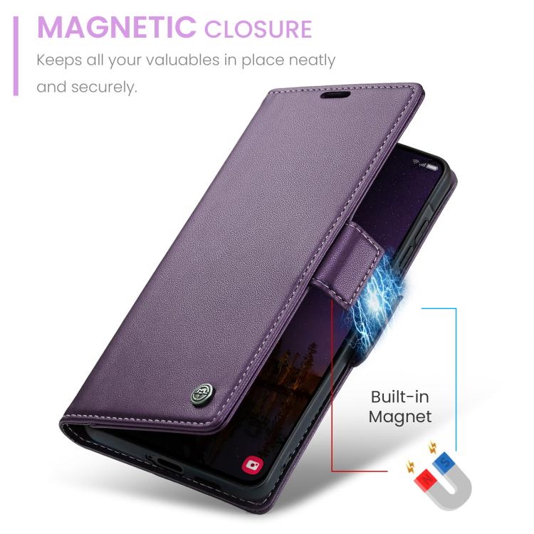 For Galaxy A57 5G CaseMe 023 Butterfly Buckle Litchi Texture RFID Anti-theft Leather Phone Case