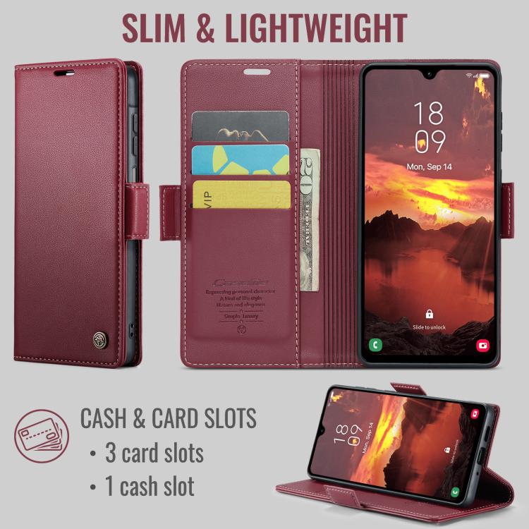 For Galaxy A27 5G CaseMe 023 Butterfly Buckle Litchi Texture RFID Anti-theft Leather Phone Case