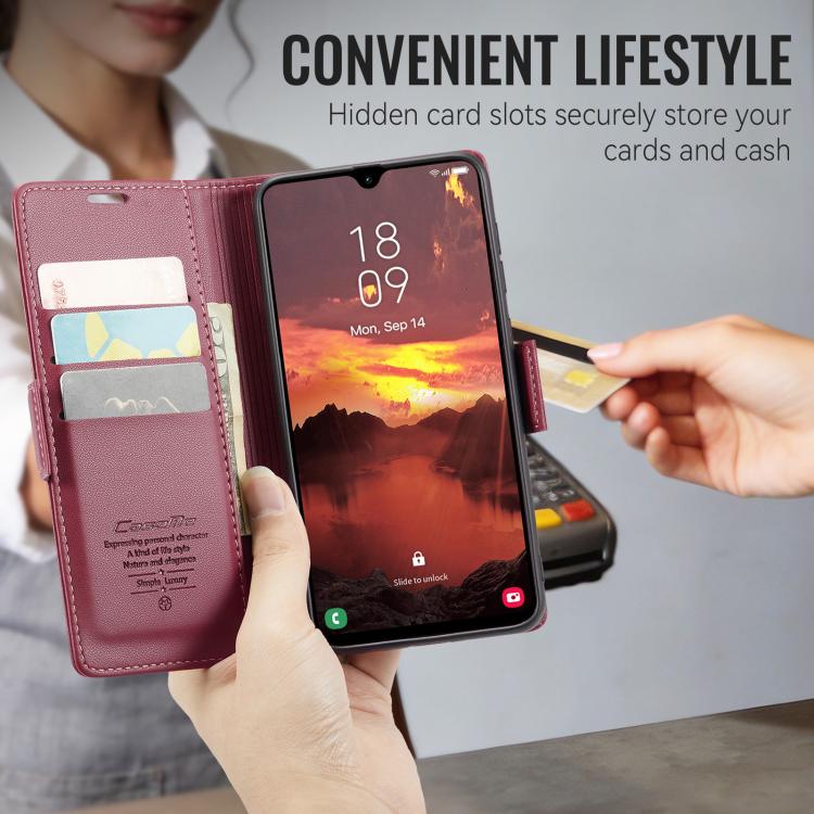 For Galaxy A27 5G CaseMe 023 Butterfly Buckle Litchi Texture RFID Anti-theft Leather Phone Case