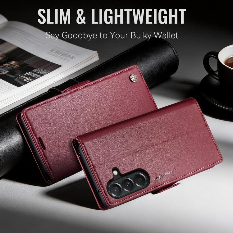 For Galaxy A27 5G CaseMe 023 Butterfly Buckle Litchi Texture RFID Anti-theft Leather Phone Case
