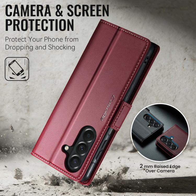 For Galaxy A27 5G CaseMe 023 Butterfly Buckle Litchi Texture RFID Anti-theft Leather Phone Case
