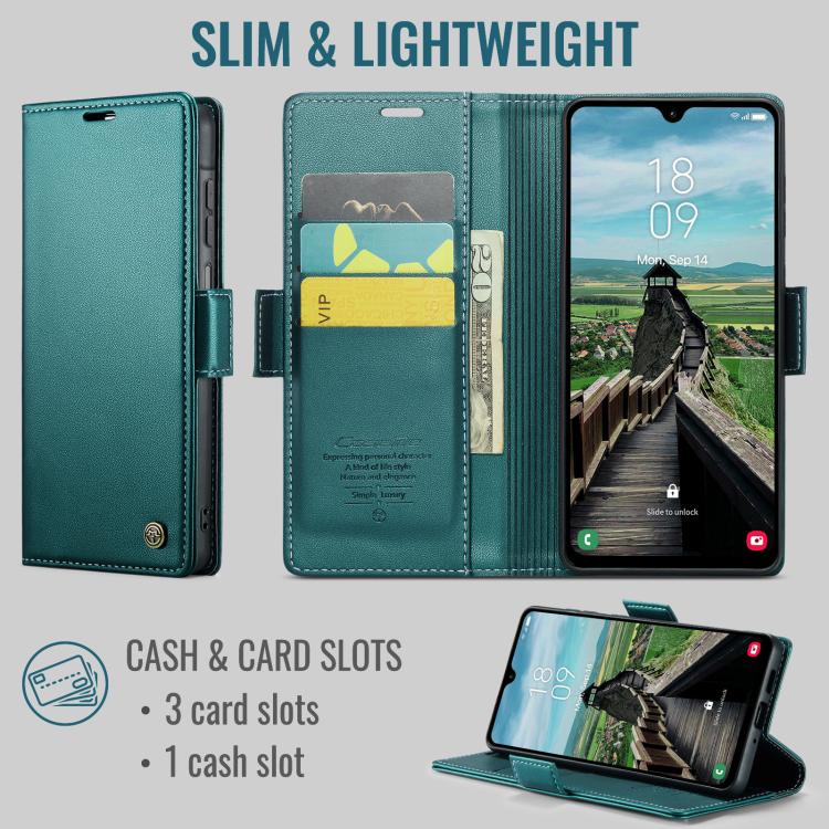 For Galaxy A27 5G CaseMe 023 Butterfly Buckle Litchi Texture RFID Anti-theft Leather Phone Case