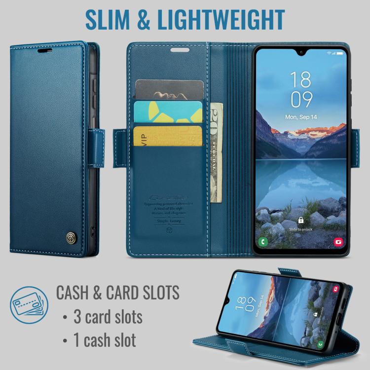 For Galaxy A27 5G CaseMe 023 Butterfly Buckle Litchi Texture RFID Anti-theft Leather Phone Case