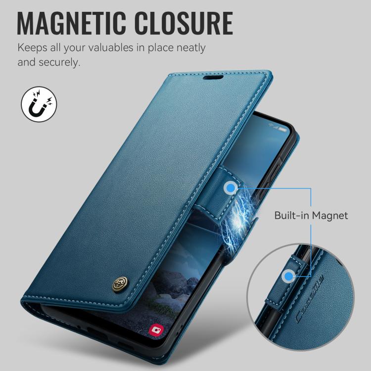 For Galaxy A27 5G CaseMe 023 Butterfly Buckle Litchi Texture RFID Anti-theft Leather Phone Case