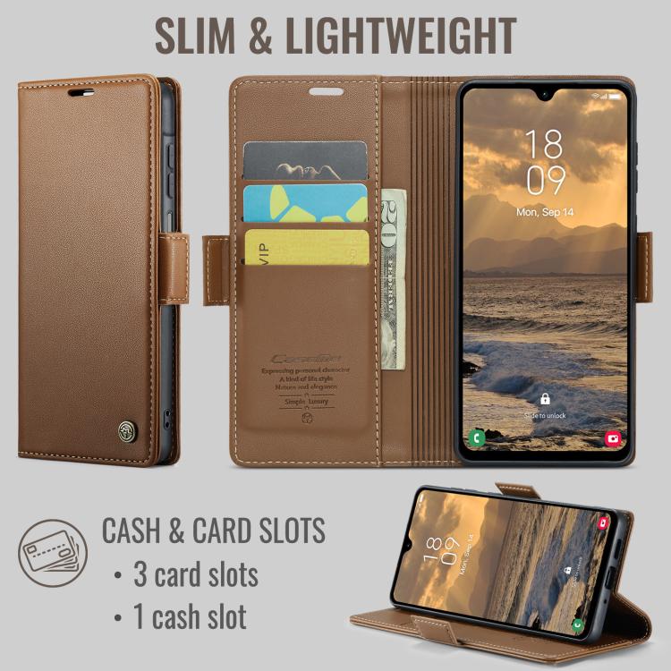 For Galaxy A27 5G CaseMe 023 Butterfly Buckle Litchi Texture RFID Anti-theft Leather Phone Case