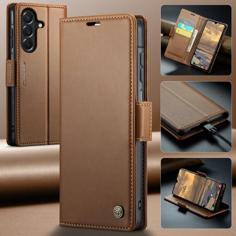 For Galaxy A27 5G CaseMe 023 Butterfly Buckle Litchi Texture RFID Anti-theft Leather Phone Case