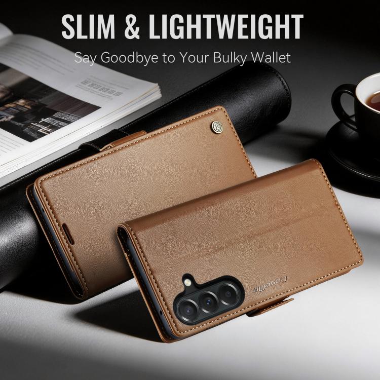 For Galaxy A27 5G CaseMe 023 Butterfly Buckle Litchi Texture RFID Anti-theft Leather Phone Case