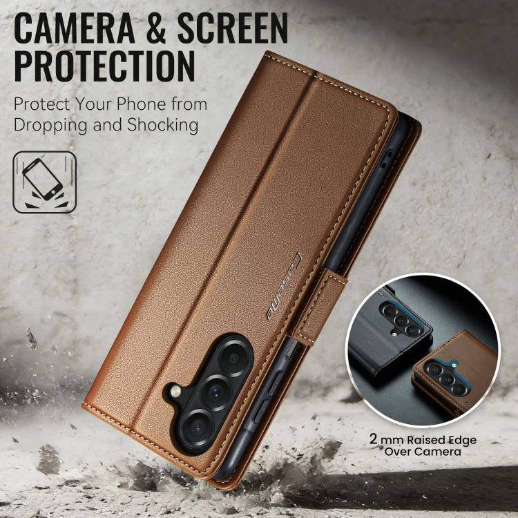 For Galaxy A27 5G CaseMe 023 Butterfly Buckle Litchi Texture RFID Anti-theft Leather Phone Case
