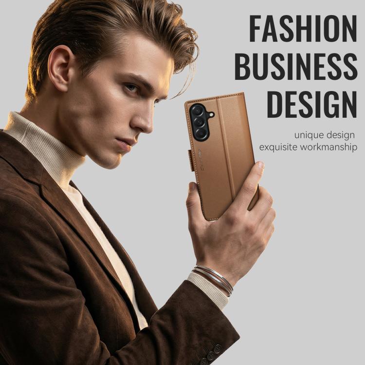 For Galaxy A27 5G CaseMe 023 Butterfly Buckle Litchi Texture RFID Anti-theft Leather Phone Case