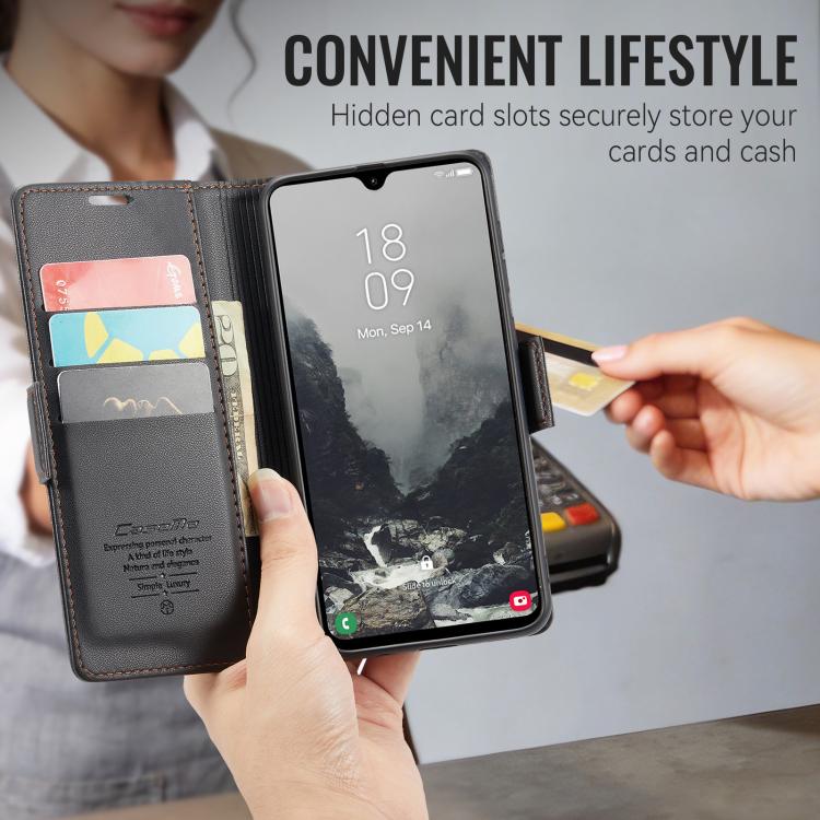 For Galaxy A27 5G CaseMe 023 Butterfly Buckle Litchi Texture RFID Anti-theft Leather Phone Case
