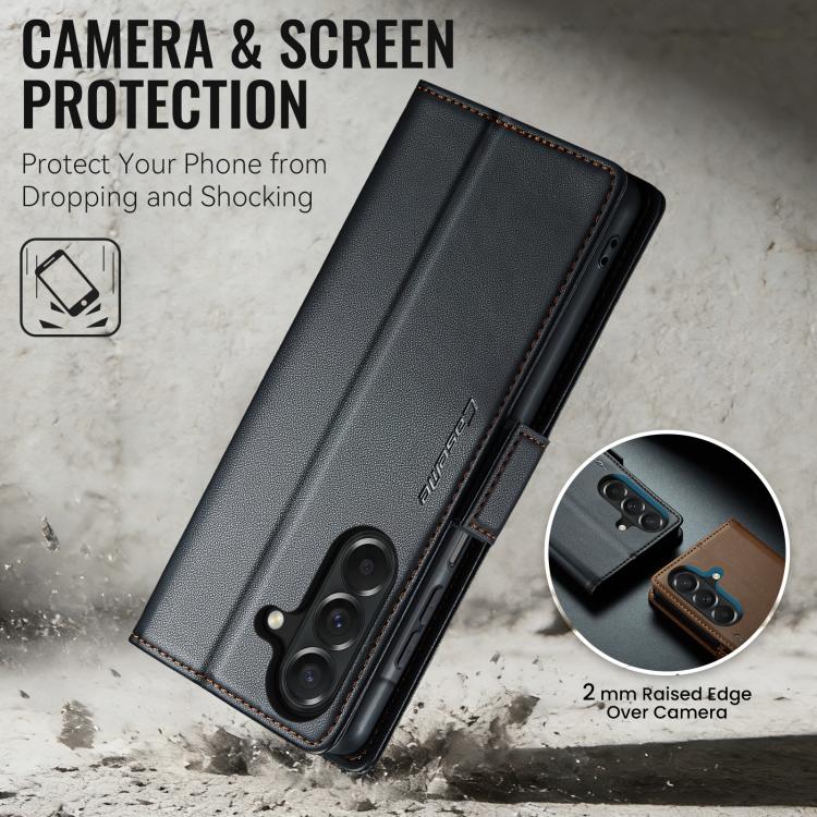 For Galaxy A27 5G CaseMe 023 Butterfly Buckle Litchi Texture RFID Anti-theft Leather Phone Case