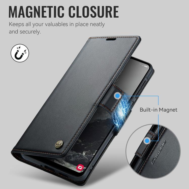 For Galaxy A27 5G CaseMe 023 Butterfly Buckle Litchi Texture RFID Anti-theft Leather Phone Case