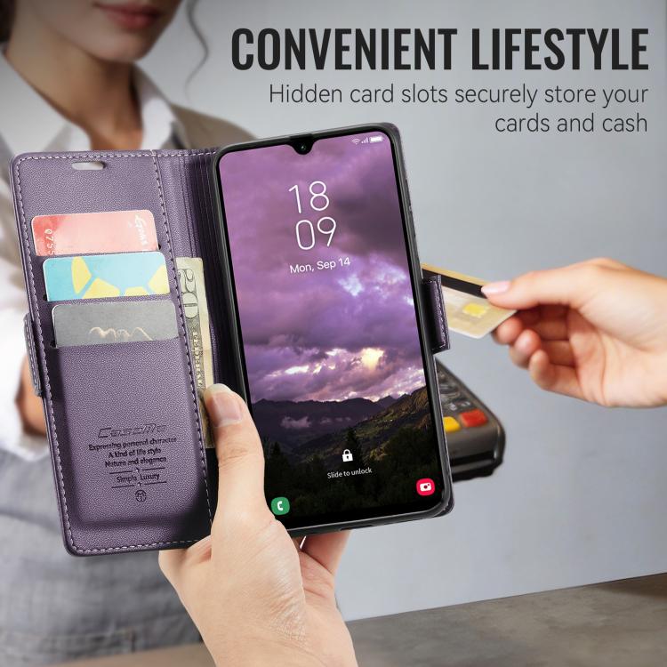 For Galaxy A27 5G CaseMe 023 Butterfly Buckle Litchi Texture RFID Anti-theft Leather Phone Case