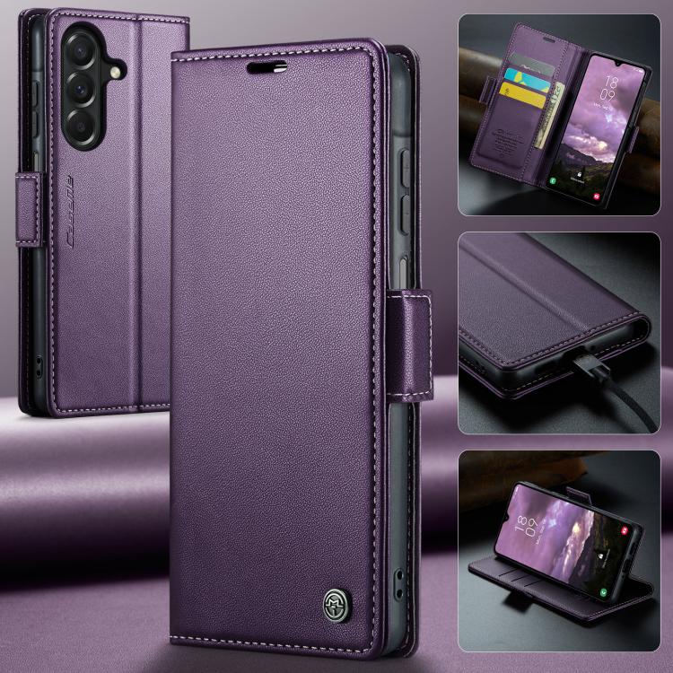 For Galaxy A27 5G CaseMe 023 Butterfly Buckle Litchi Texture RFID Anti-theft Leather Phone Case