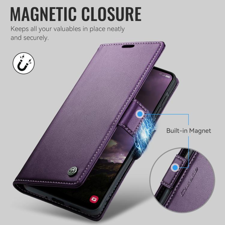 For Galaxy A27 5G CaseMe 023 Butterfly Buckle Litchi Texture RFID Anti-theft Leather Phone Case