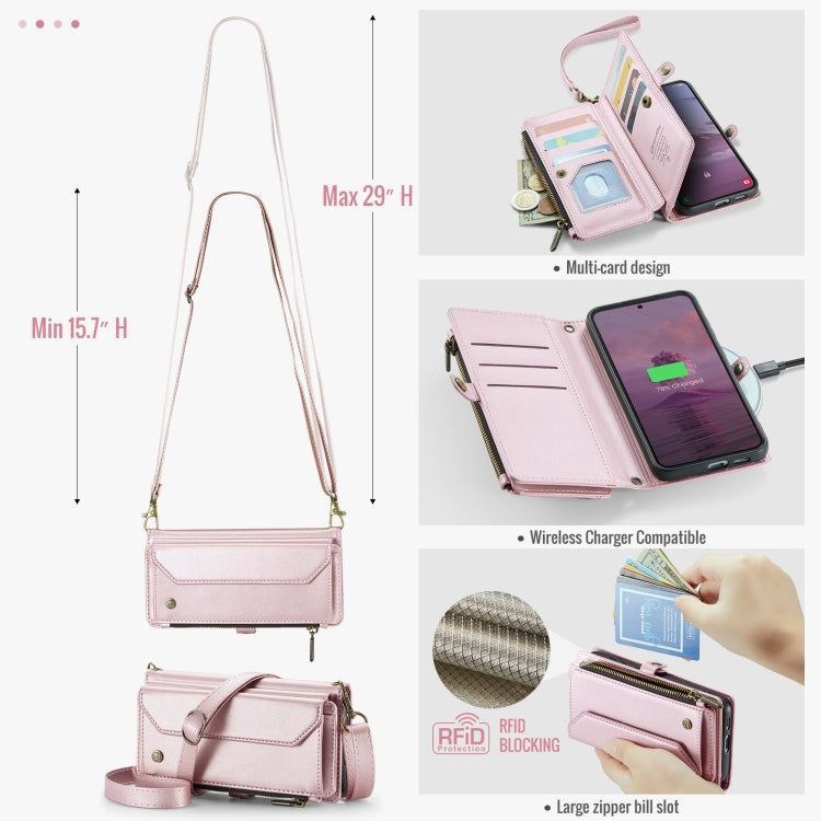 For Samsung Galaxy S24 FE 5G CaseMe C36 Card Slots Zipper Wallet RFID Anti-theft Leather Phone Case