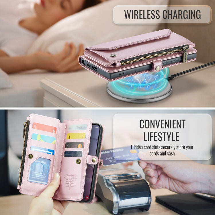 For Samsung Galaxy S24 FE 5G CaseMe C36 Card Slots Zipper Wallet RFID Anti-theft Leather Phone Case
