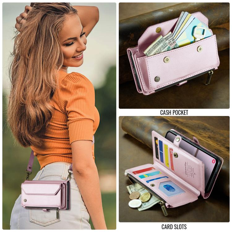 For Samsung Galaxy A36 CaseMe C36 Card Slots Zipper Wallet RFID Anti-theft Leather Phone Case