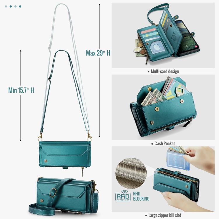For Samsung Galaxy A36 CaseMe C36 Card Slots Zipper Wallet RFID Anti-theft Leather Phone Case