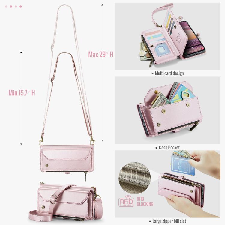 For Samsung Galaxy S25 Edge 5G CaseMe C36 Card Slots Zipper Wallet RFID Anti-theft Leather Phone Case