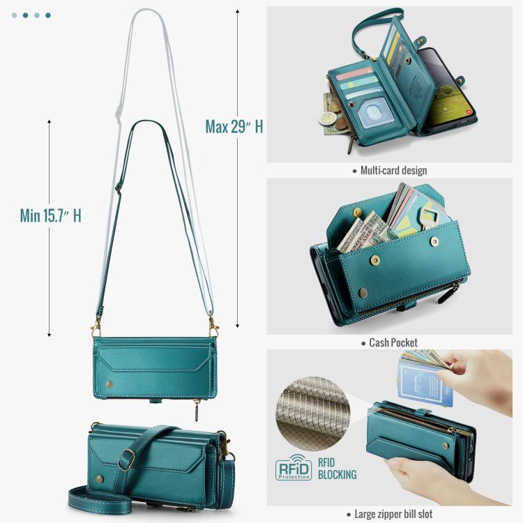 For Samsung Galaxy S25 Edge 5G CaseMe C36 Card Slots Zipper Wallet RFID Anti-theft Leather Phone Case