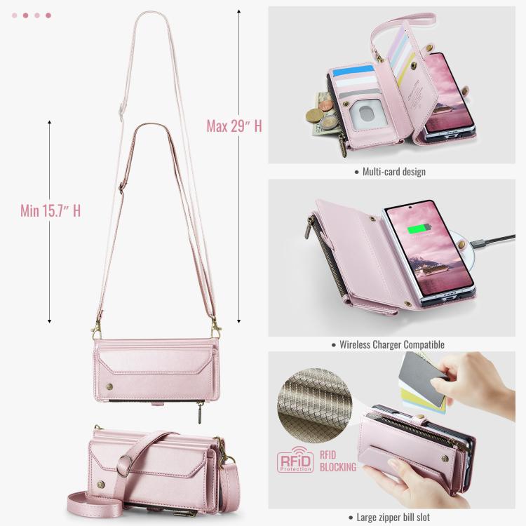For Samsung Galaxy Z Fold7 CaseMe C36 Card Slots Zipper Wallet RFID Anti-theft Leather Phone Case