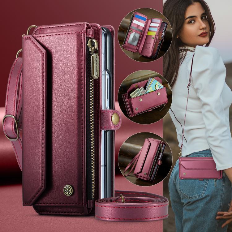 For Samsung Galaxy Z Fold7 CaseMe C36 Card Slots Zipper Wallet RFID Anti-theft Leather Phone Case