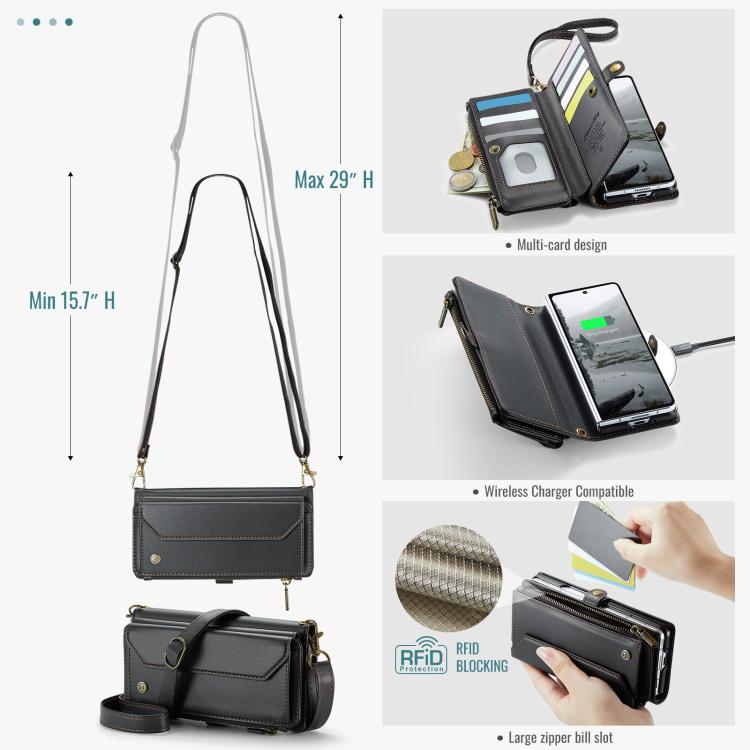For Samsung Galaxy Z Fold7 CaseMe C36 Card Slots Zipper Wallet RFID Anti-theft Leather Phone Case