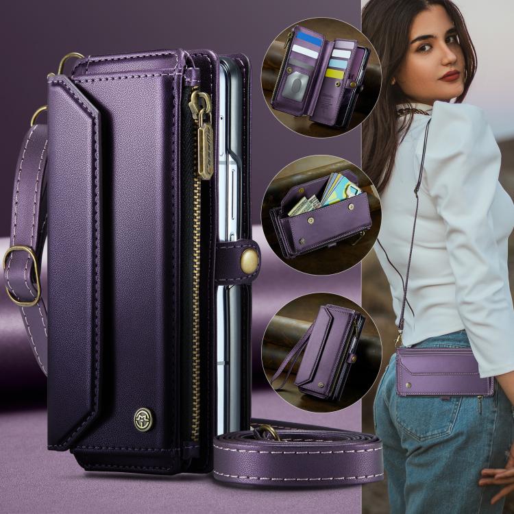 For Samsung Galaxy Z Fold7 CaseMe C36 Card Slots Zipper Wallet RFID Anti-theft Leather Phone Case