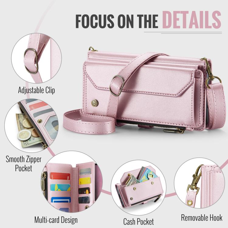 For Samsung Galaxy S25 FE 5G CaseMe C36 Card Slots Zipper Wallet RFID Anti-theft Leather Phone Case