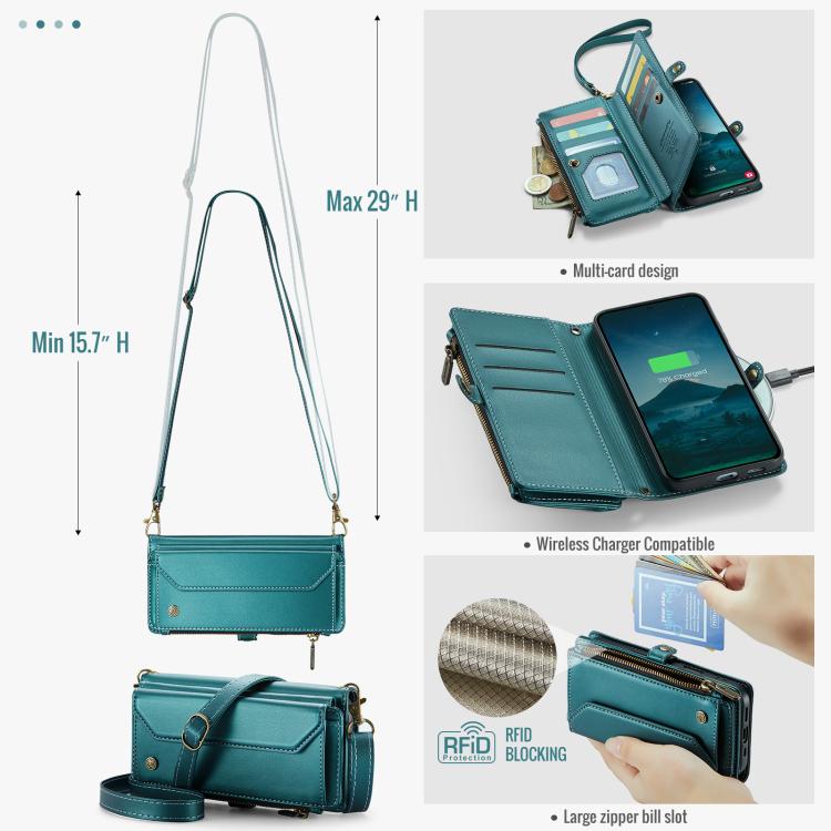 For Samsung Galaxy S25 FE 5G CaseMe C36 Card Slots Zipper Wallet RFID Anti-theft Leather Phone Case