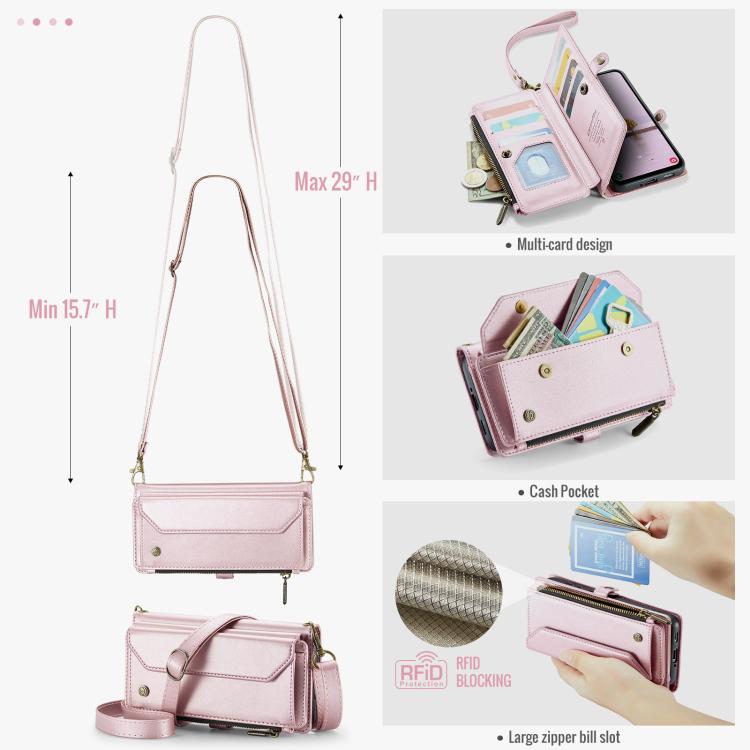 For Samsung Galaxy A17 4G CaseMe C36 Card Slots Zipper Wallet RFID Anti-theft Leather Phone Case