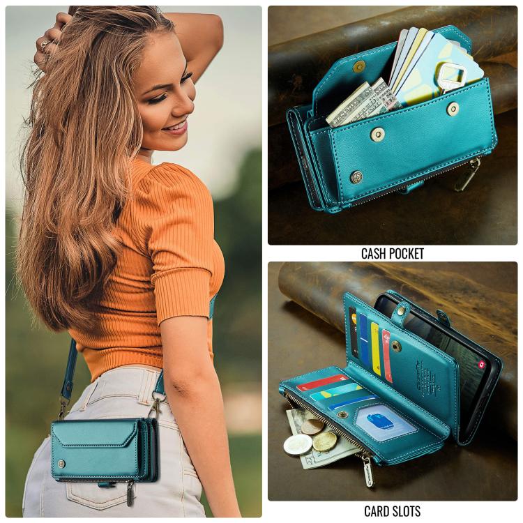 For Samsung Galaxy A17 4G CaseMe C36 Card Slots Zipper Wallet RFID Anti-theft Leather Phone Case