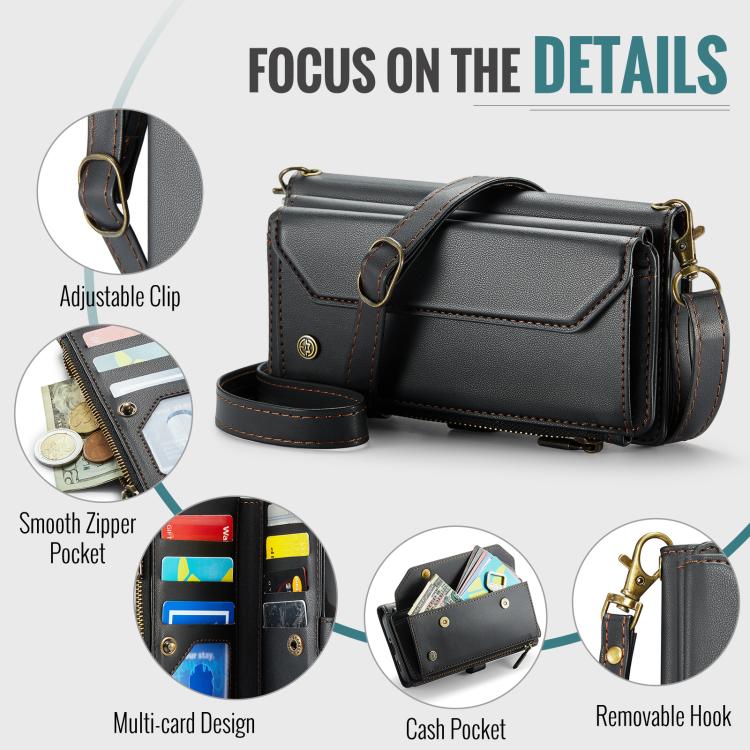 For Samsung Galaxy A17 4G CaseMe C36 Card Slots Zipper Wallet RFID Anti-theft Leather Phone Case