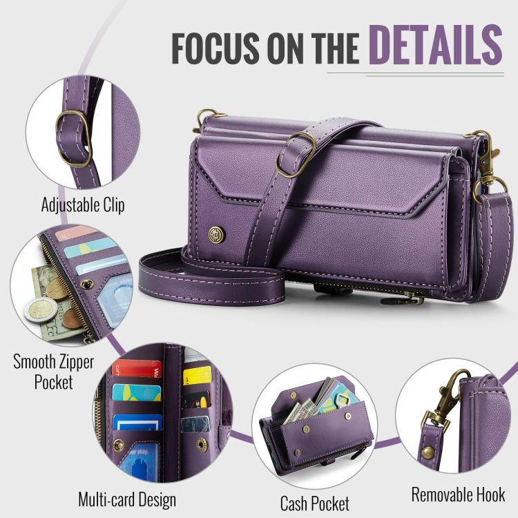 For Samsung Galaxy A17 4G CaseMe C36 Card Slots Zipper Wallet RFID Anti-theft Leather Phone Case