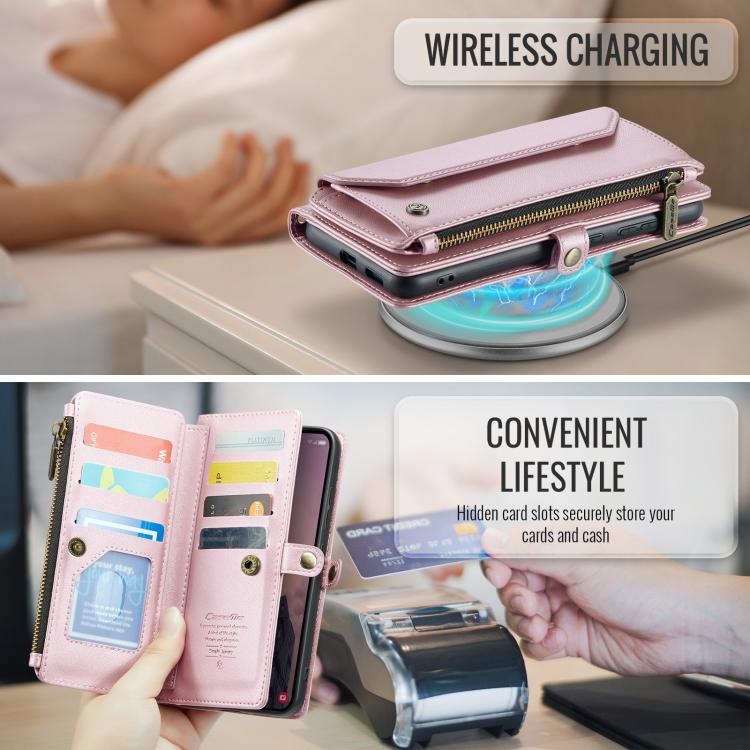 For Samsung Galaxy S26+ 5G CaseMe C36 Card Slots Zipper Wallet RFID Anti-theft Leather Phone Case