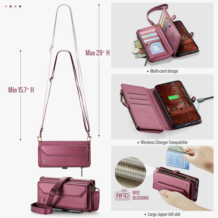 For Samsung Galaxy S26+ 5G CaseMe C36 Card Slots Zipper Wallet RFID Anti-theft Leather Phone Case