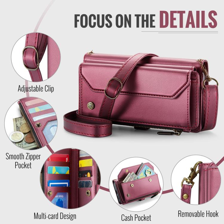 For Samsung Galaxy S26+ 5G CaseMe C36 Card Slots Zipper Wallet RFID Anti-theft Leather Phone Case