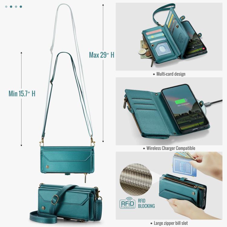 For Samsung Galaxy S26+ 5G CaseMe C36 Card Slots Zipper Wallet RFID Anti-theft Leather Phone Case