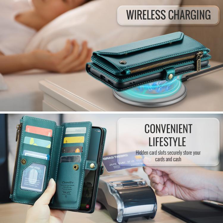 For Samsung Galaxy S26+ 5G CaseMe C36 Card Slots Zipper Wallet RFID Anti-theft Leather Phone Case